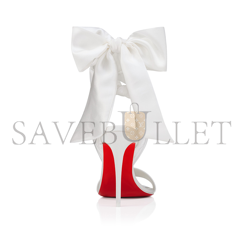 CHRISTIAN LOUBOUTIN SANDALE DU DESERT 100 MM STRAPPY SANDALS CREPE SATIN IVORY WOMEN 3220076W446
